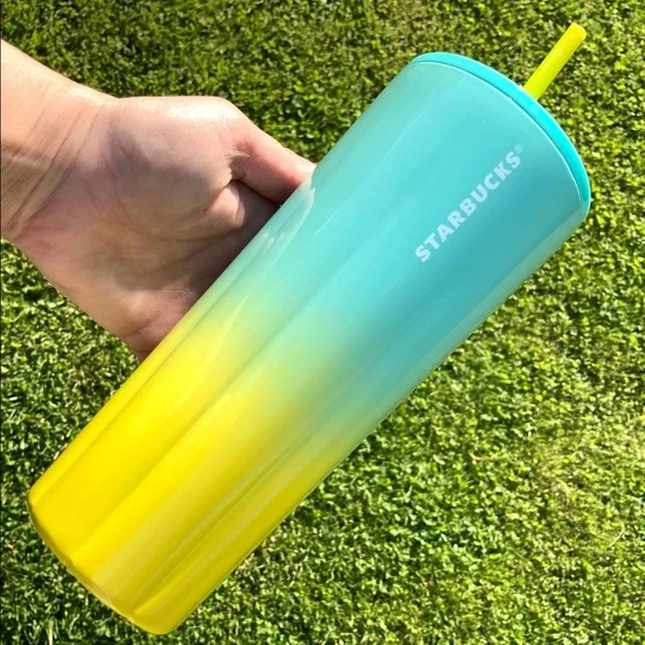 Starbucks | Accessories | Starbucks Yellow And Blue Ombr Cold Cup Tumbler |  Poshmark